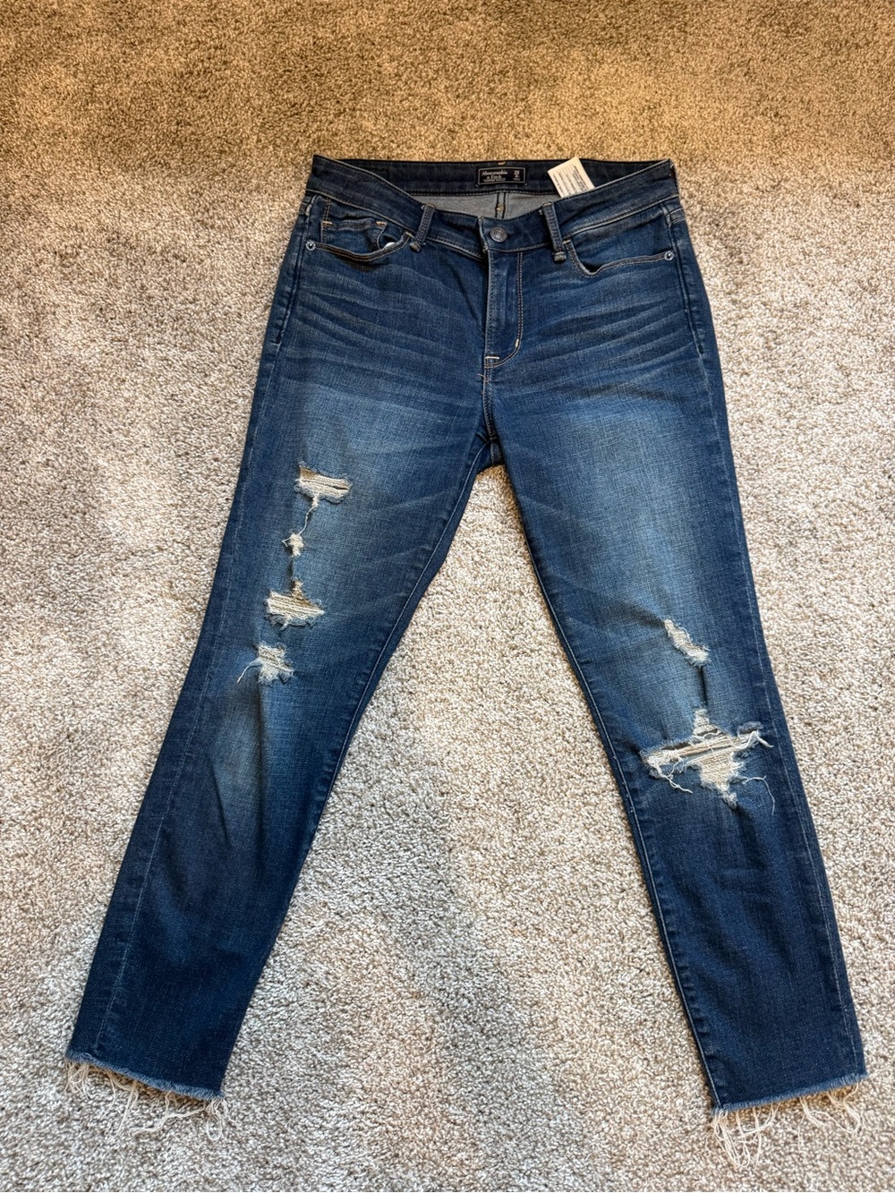 Abercrombie & Fitch Distressed Indigo Skinny Jeans